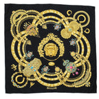Hermes Scarf Black Gold Silk — view 7
