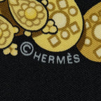 Hermes Scarf Black Gold Silk — view 4
