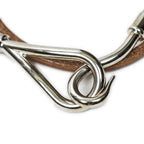 Hermes Jumbo Hook Double Tour Bracelet Brown Calfskin Leather — view 6
