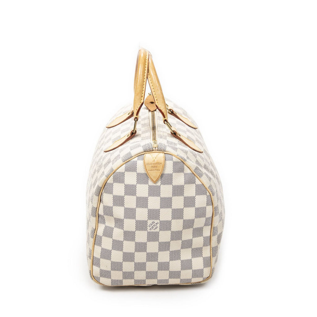 Louis Vuitton Speedy Ivory Damier Azur Handbag — view 4