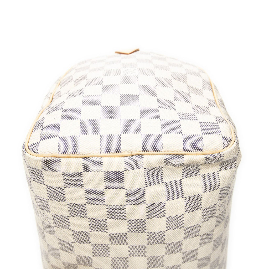 Louis Vuitton Speedy Ivory Damier Azur Handbag — view 8