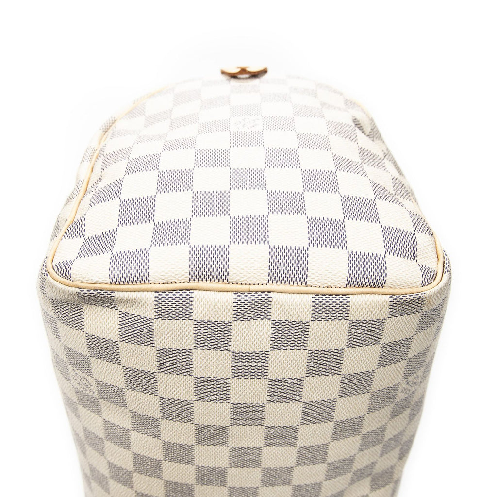 Louis Vuitton Speedy Ivory Damier Azur Handbag — view 7