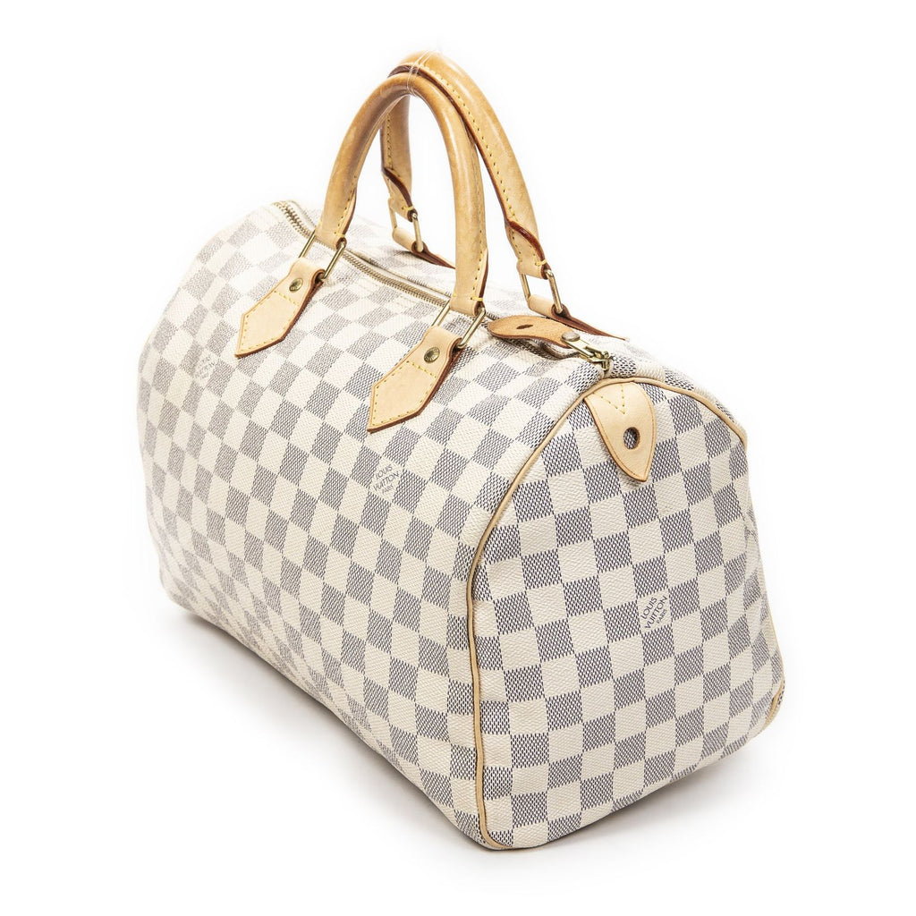 Louis Vuitton Speedy Ivory Damier Azur Handbag — view 2