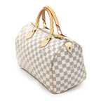Louis Vuitton Speedy Ivory Damier Azur Handbag — view 2