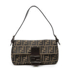 Fendi Baguette Khaki Dark Brown Zucca Canvas