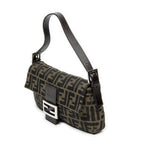 Fendi Baguette Khaki Color Brown Zucca Canvas Messenger — view 2