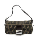 Fendi Baguette Khaki Color Brown Zucca Canvas Messenger