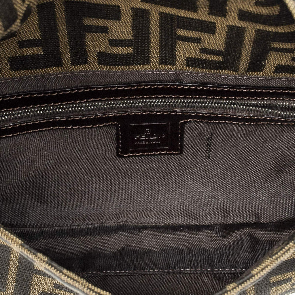 Fendi Baguette Khaki Color Brown Zucca Canvas Messenger — view 9