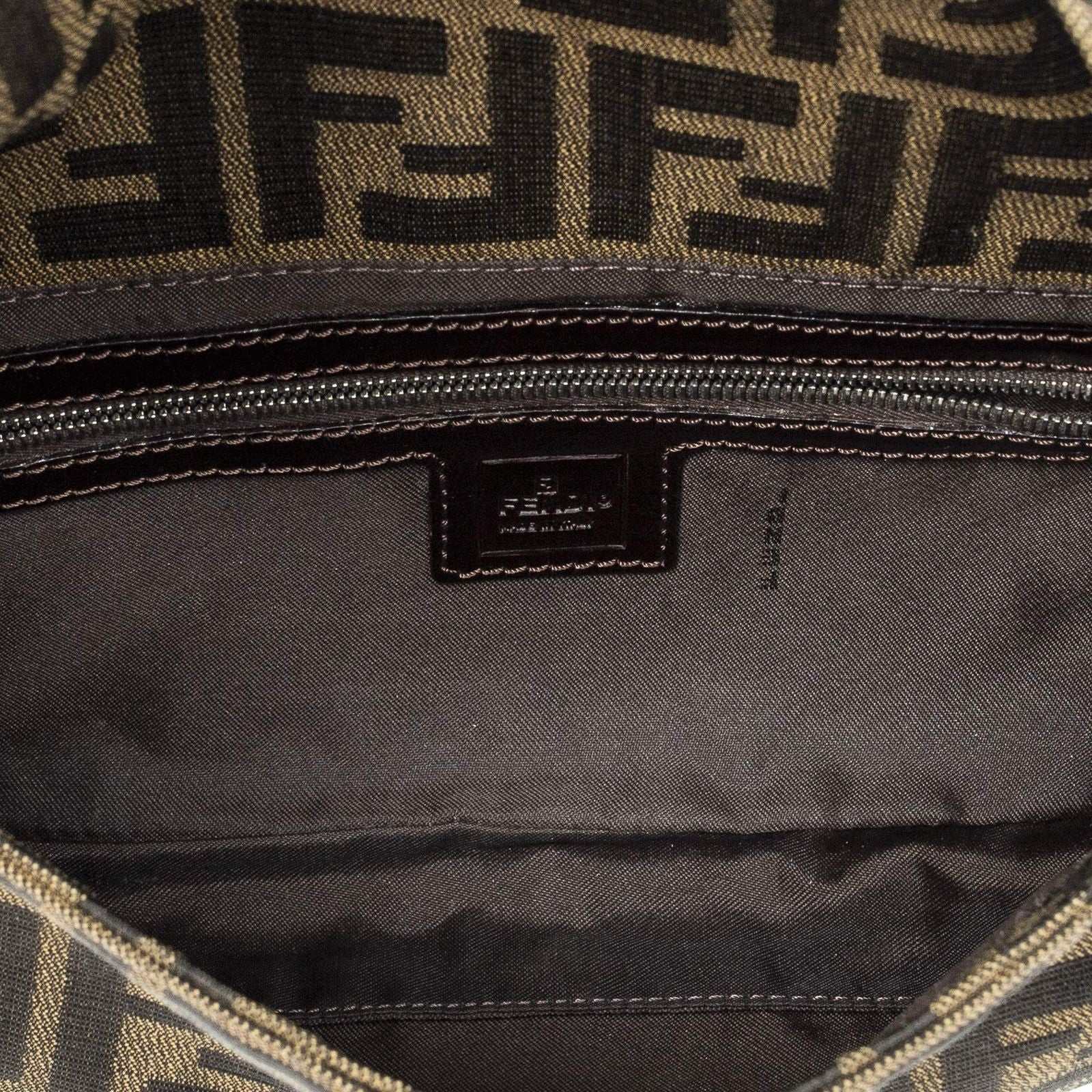 Fendi Baguette Khaki Color Brown Zucca Canvas Messenger — view 9