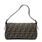 Fendi Baguette Khaki Color Brown Zucca Canvas Messenger — view 5