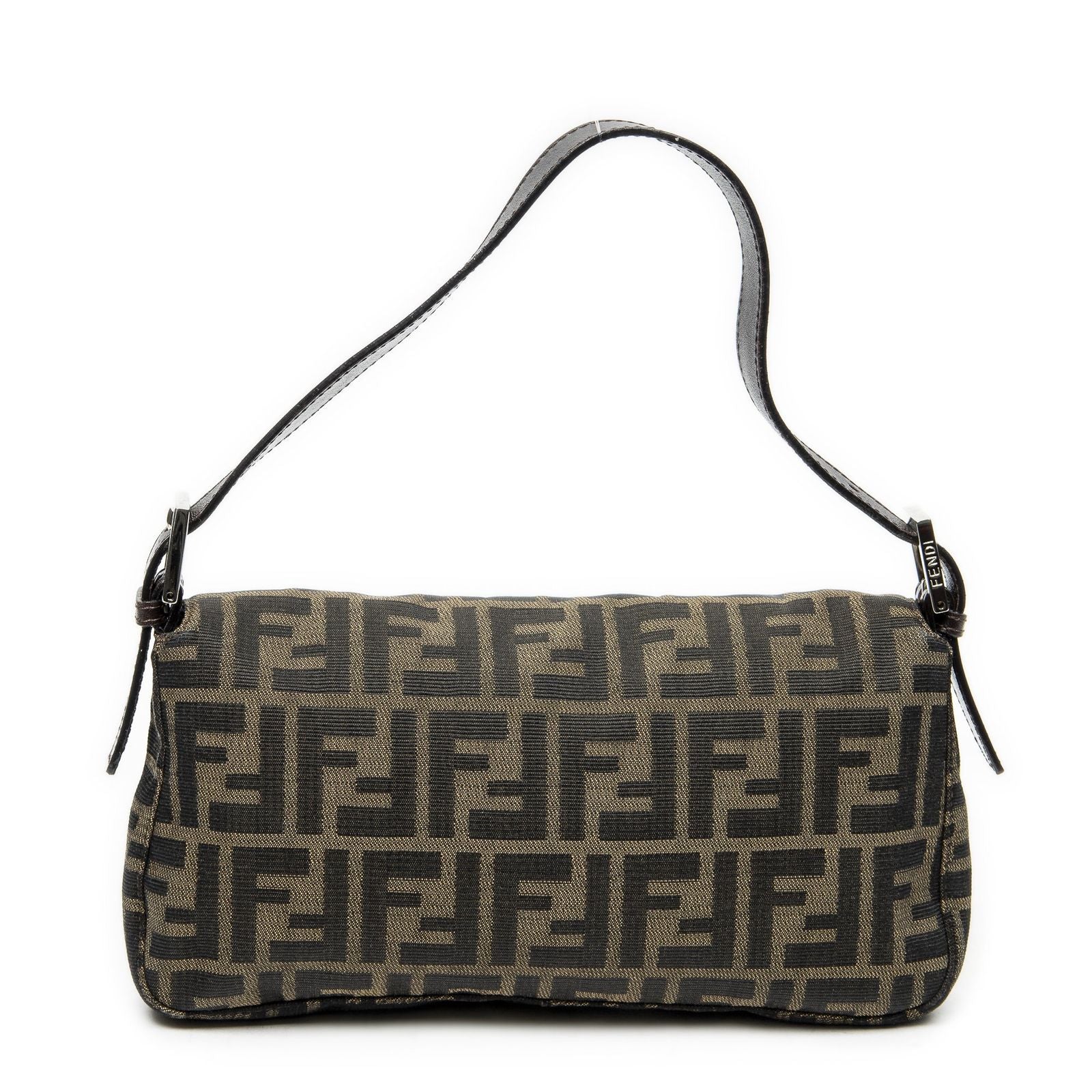 Fendi Baguette Khaki Color Brown Zucca Canvas Messenger — view 5