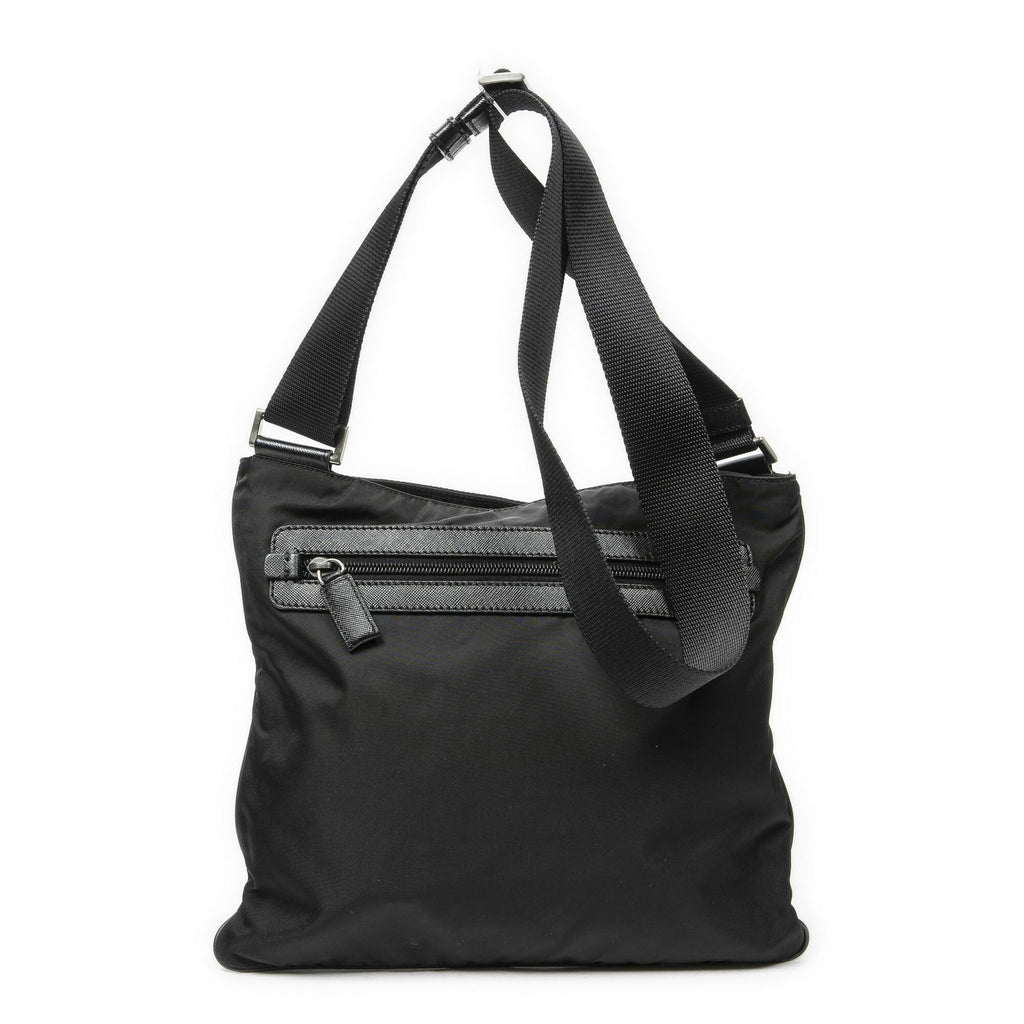 Prada Square Flat Crossbody Black Nylon Canvas — view 5