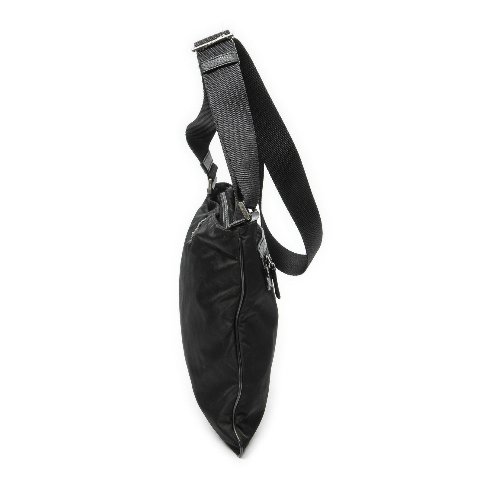 Prada Square Flat Crossbody Black Nylon Canvas — view 3