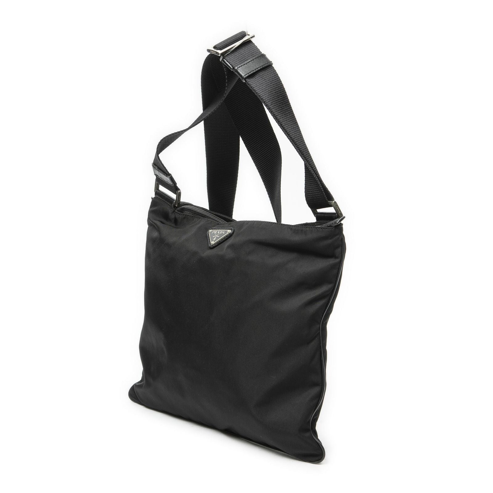 Prada Square Flat Crossbody Black Nylon Canvas — view 2