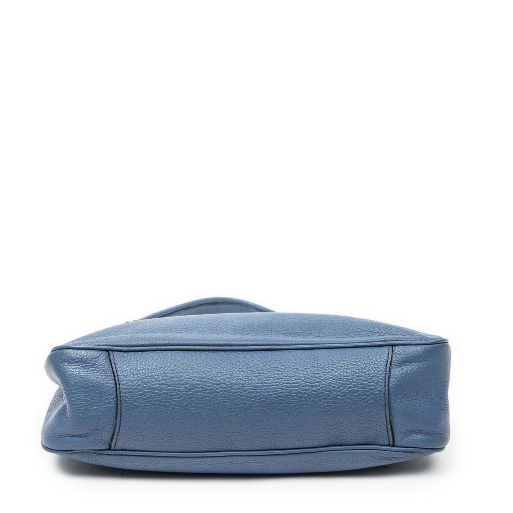 Prada Buckle Zip Hobo Blue Vitello Phoenix — view 6