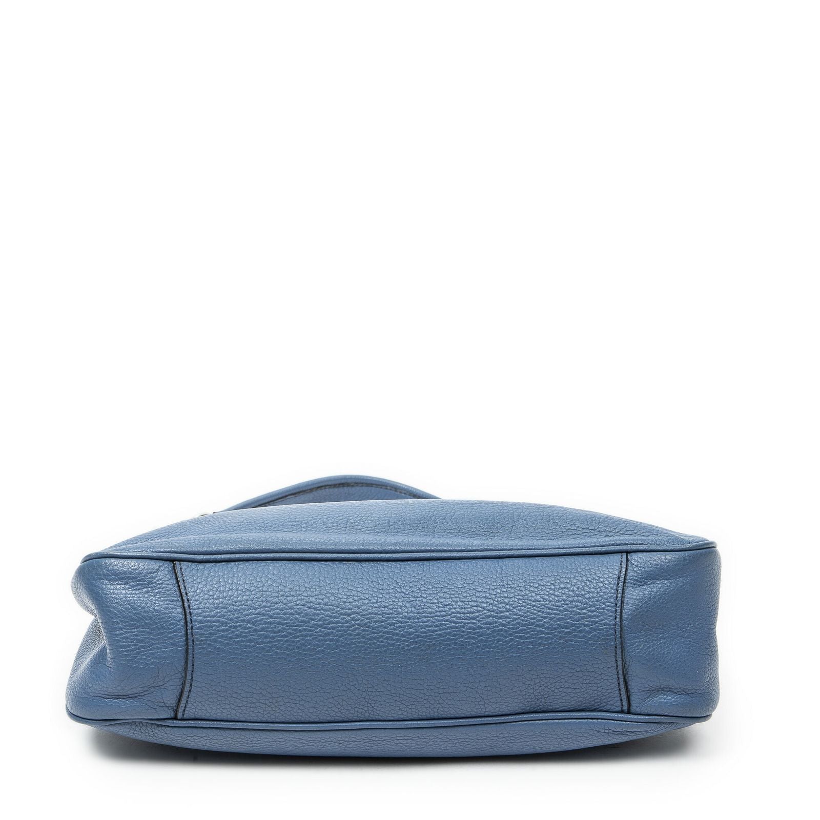 Prada Buckle Zip Hobo Blue Vitello Phoenix — view 6