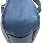 Prada Buckle Zip Hobo Blue Vitello Phoenix — view 8