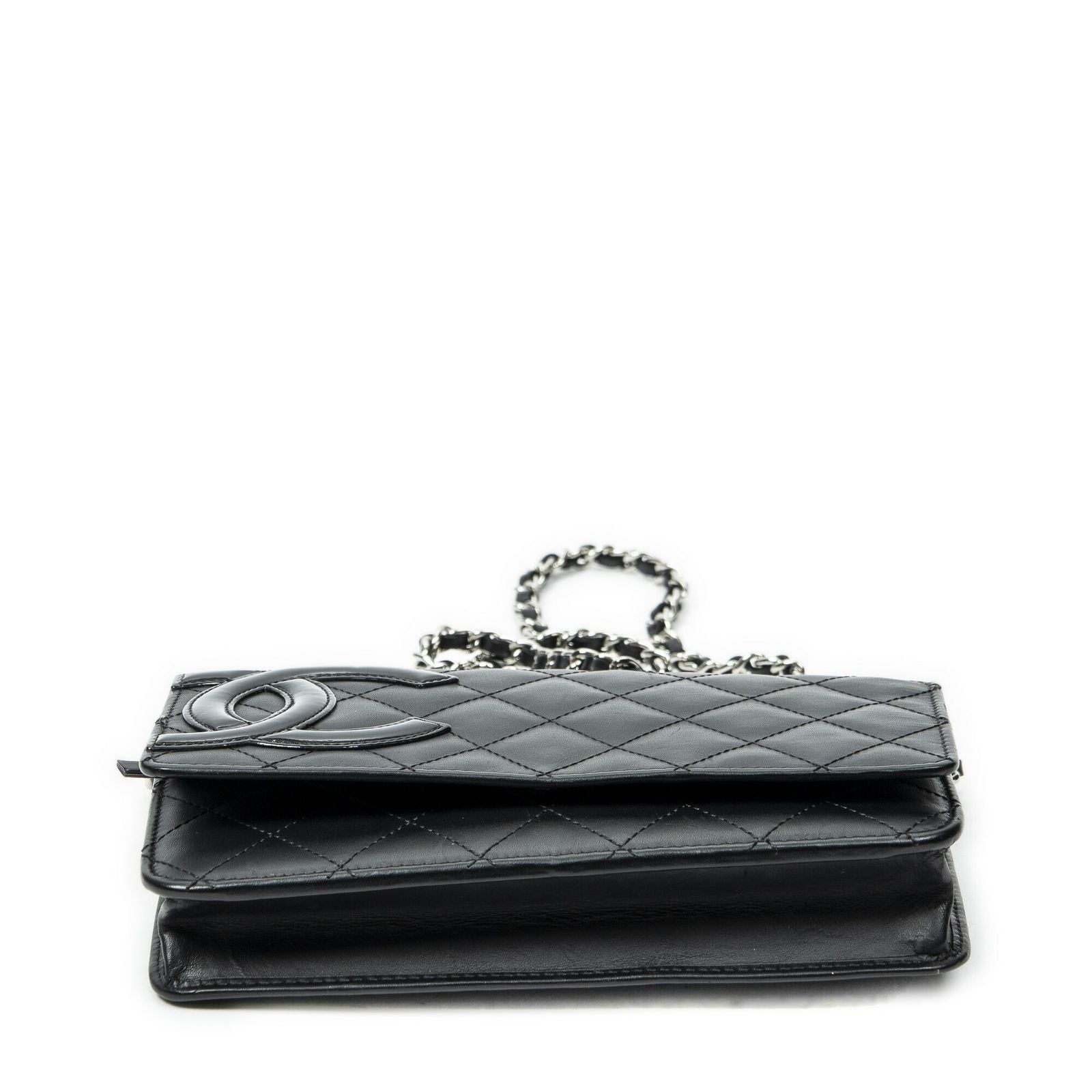Chanel Cambon Line Chain Wallet Black Quilted Calfskin — view 6