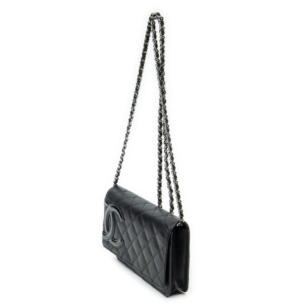Chanel Cambon Line Chain Wallet Black Quilted Calfskin — view 2