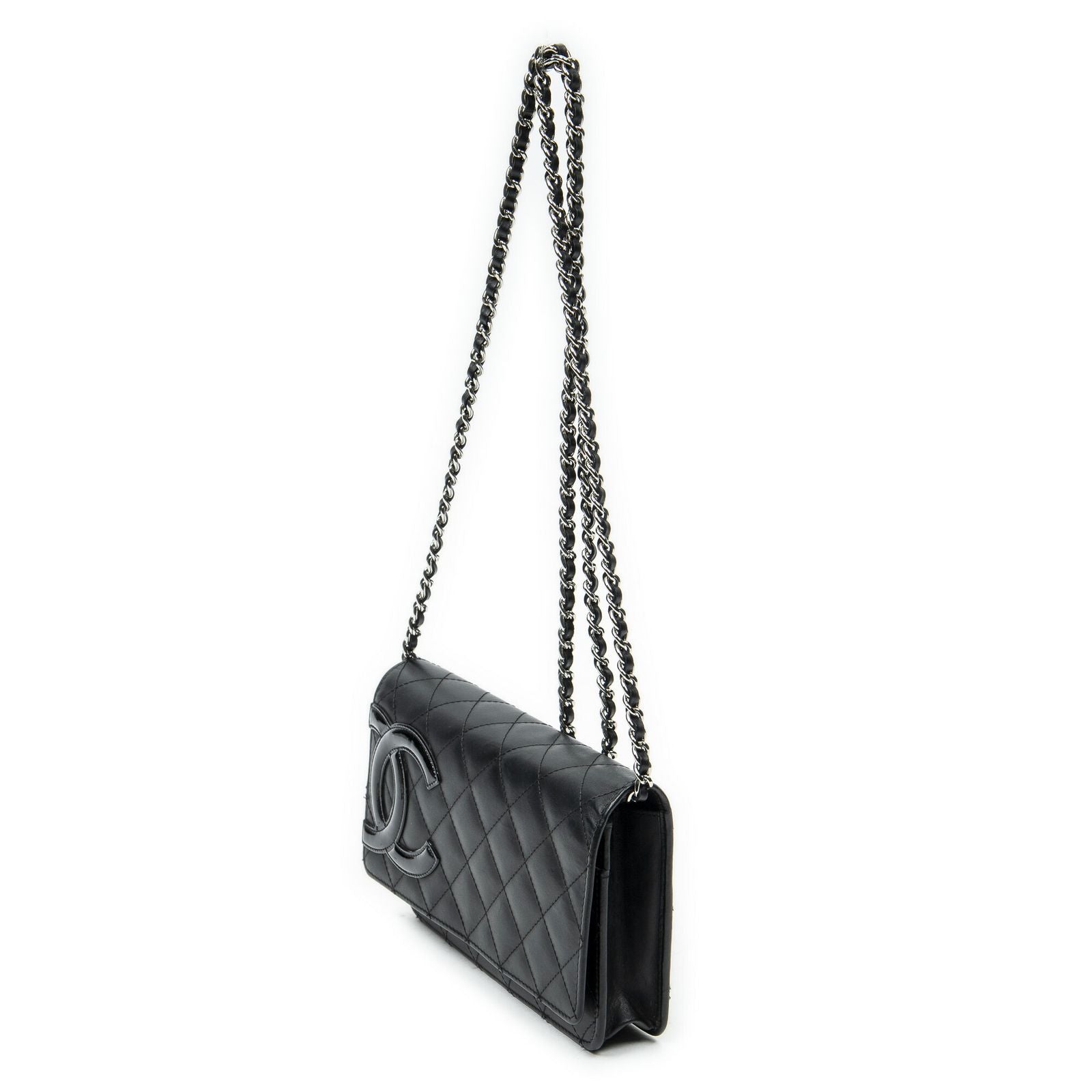 Chanel Cambon Line Chain Wallet Black Quilted Calfskin — view 2