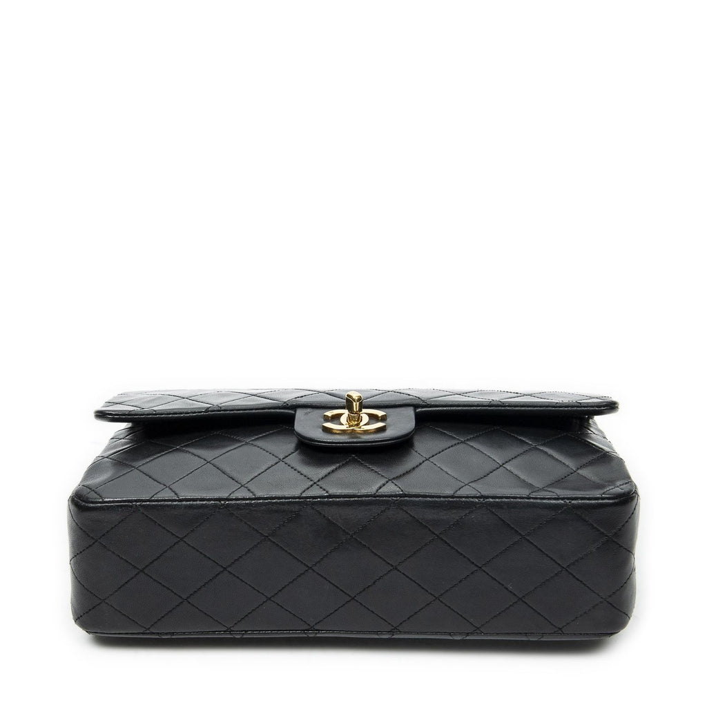 Chanel Quilted Double Flap Black Calfskin Leather — view 6