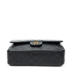 Chanel Quilted Double Flap Black Calfskin Leather — view 6