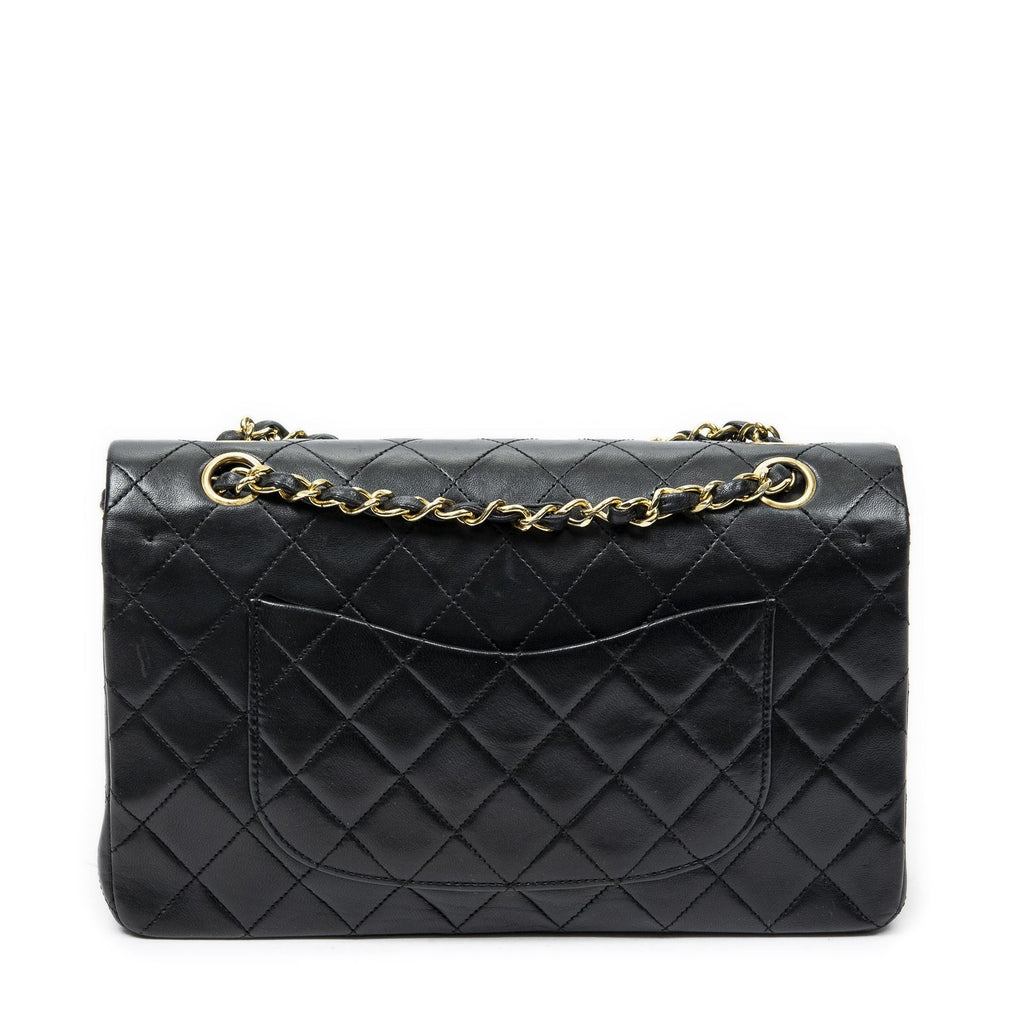 Chanel Quilted Double Flap Black Calfskin Leather — view 5