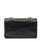 Chanel Quilted Double Flap Black Calfskin Leather — view 5
