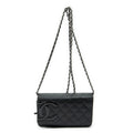 Chanel Cambon Line Chain Wallet Black Quilted Calfskin