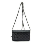 Chanel Cambon Line Chain Wallet Black Quilted Calfskin