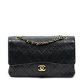Chanel Quilted Double Flap Black Calfskin Leather