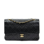 Chanel Quilted Double Flap Black Calfskin Leather