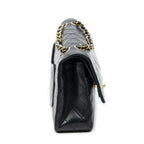 Chanel Quilted Double Flap Black Calfskin Leather — view 4