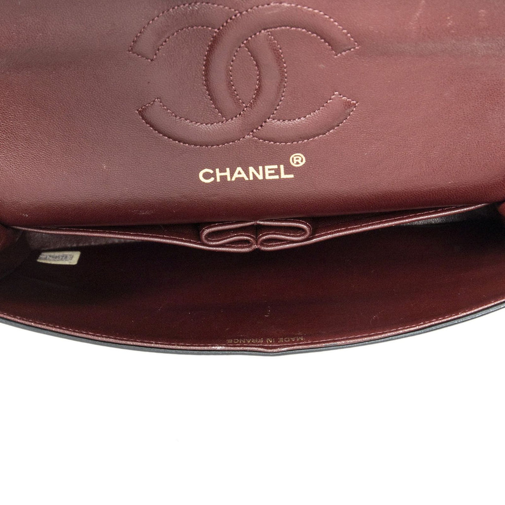 Chanel Quilted Double Flap Black Calfskin Leather — view 9
