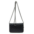 Chanel Cambon Line Chain Wallet Black Quilted Calfskin — view 5