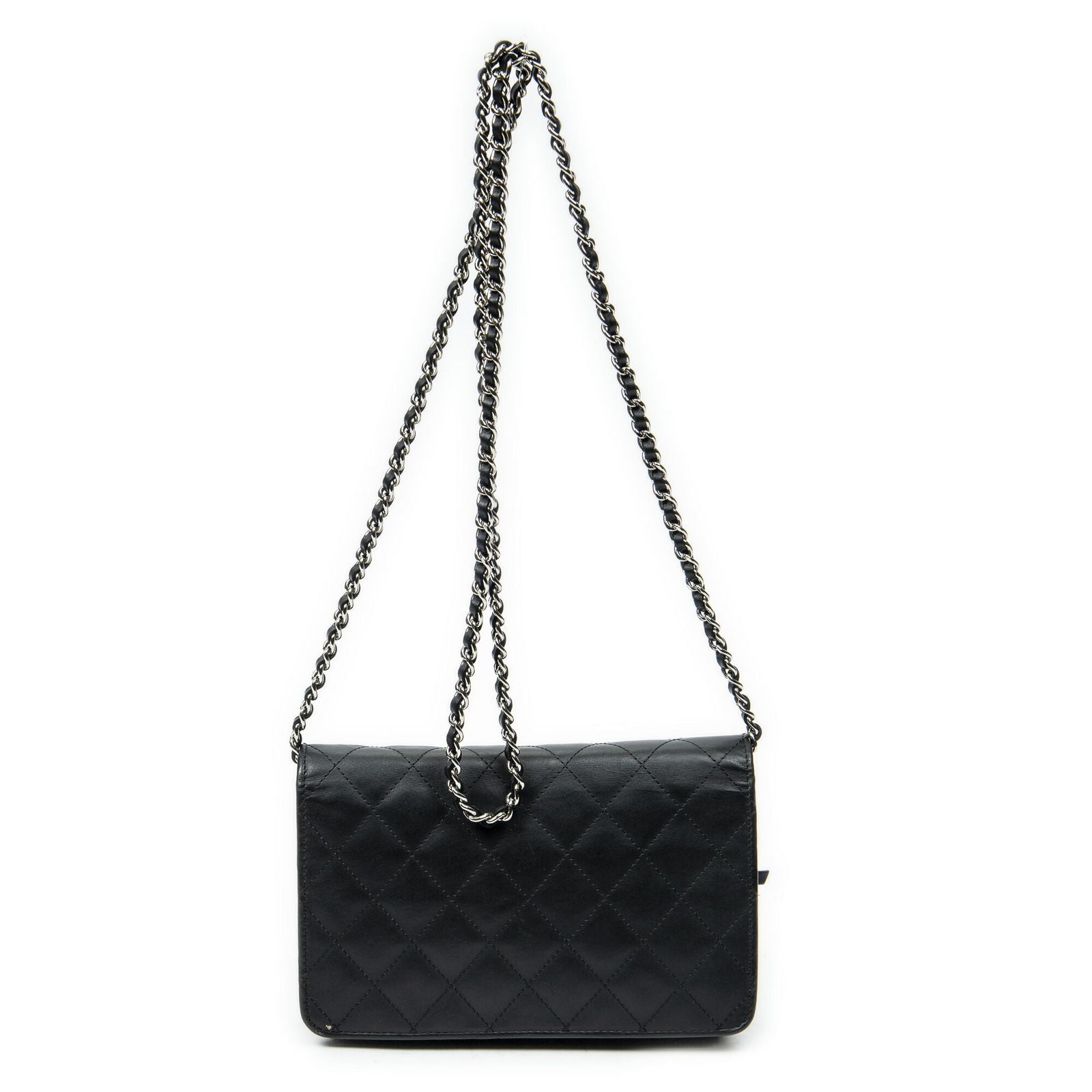 Chanel Cambon Line Chain Wallet Black Quilted Calfskin — view 5