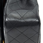 Chanel Quilted Double Flap Black Calfskin Leather — view 8