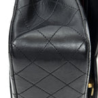 Chanel Quilted Double Flap Black Calfskin Leather — view 7
