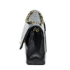 Chanel Quilted Double Flap Black Calfskin Leather — view 3