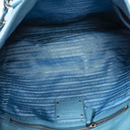 Prada Convertible Open Tote Blue Vitello Phoenix — view 9