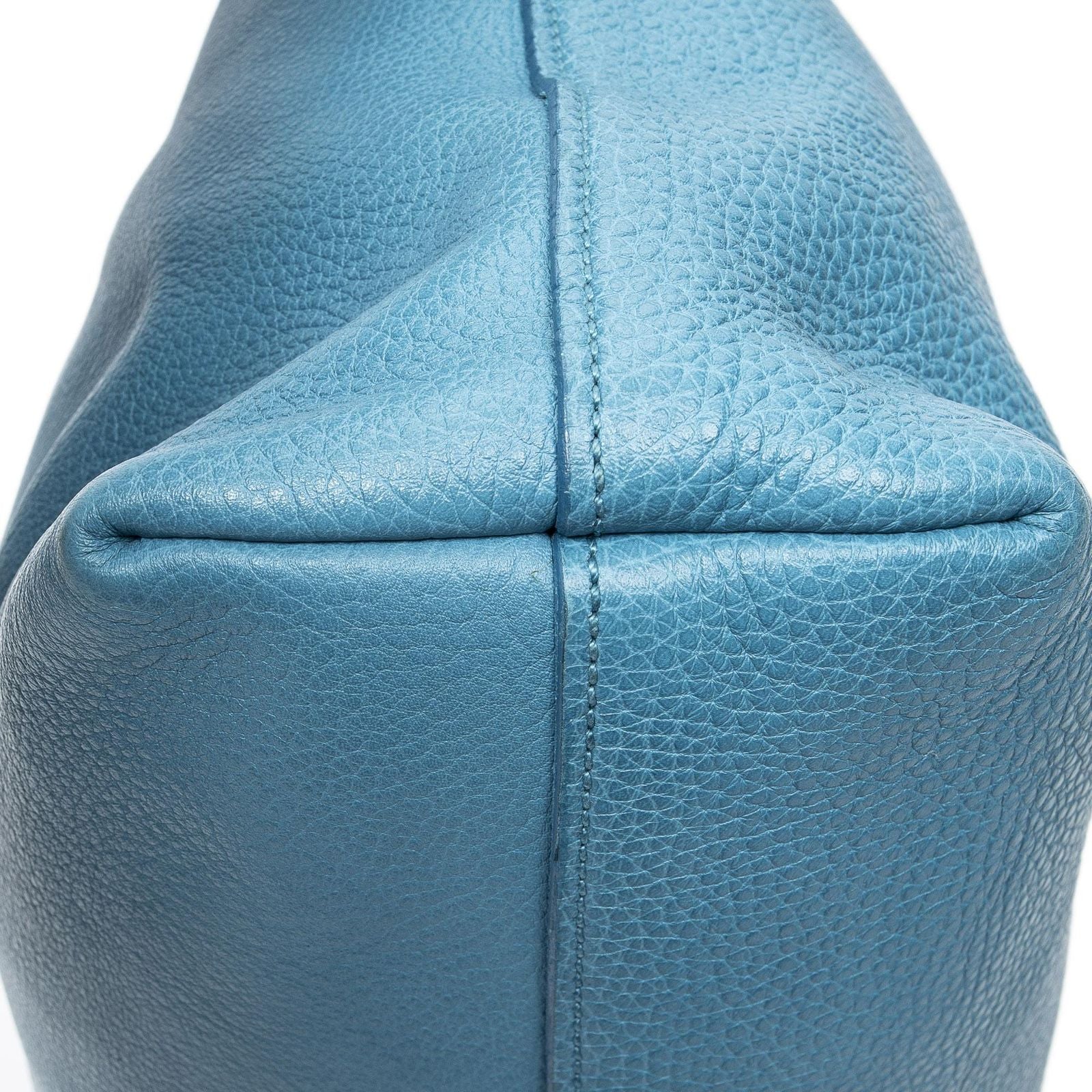 Prada Convertible Open Tote Blue Vitello Phoenix — view 7