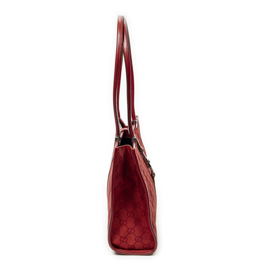 Gucci Square Jackie Tote Red GG Canvas — view 4