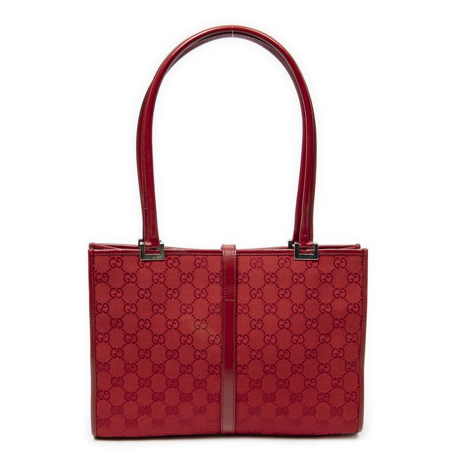 Gucci Square Jackie Tote Red GG Canvas — view 5