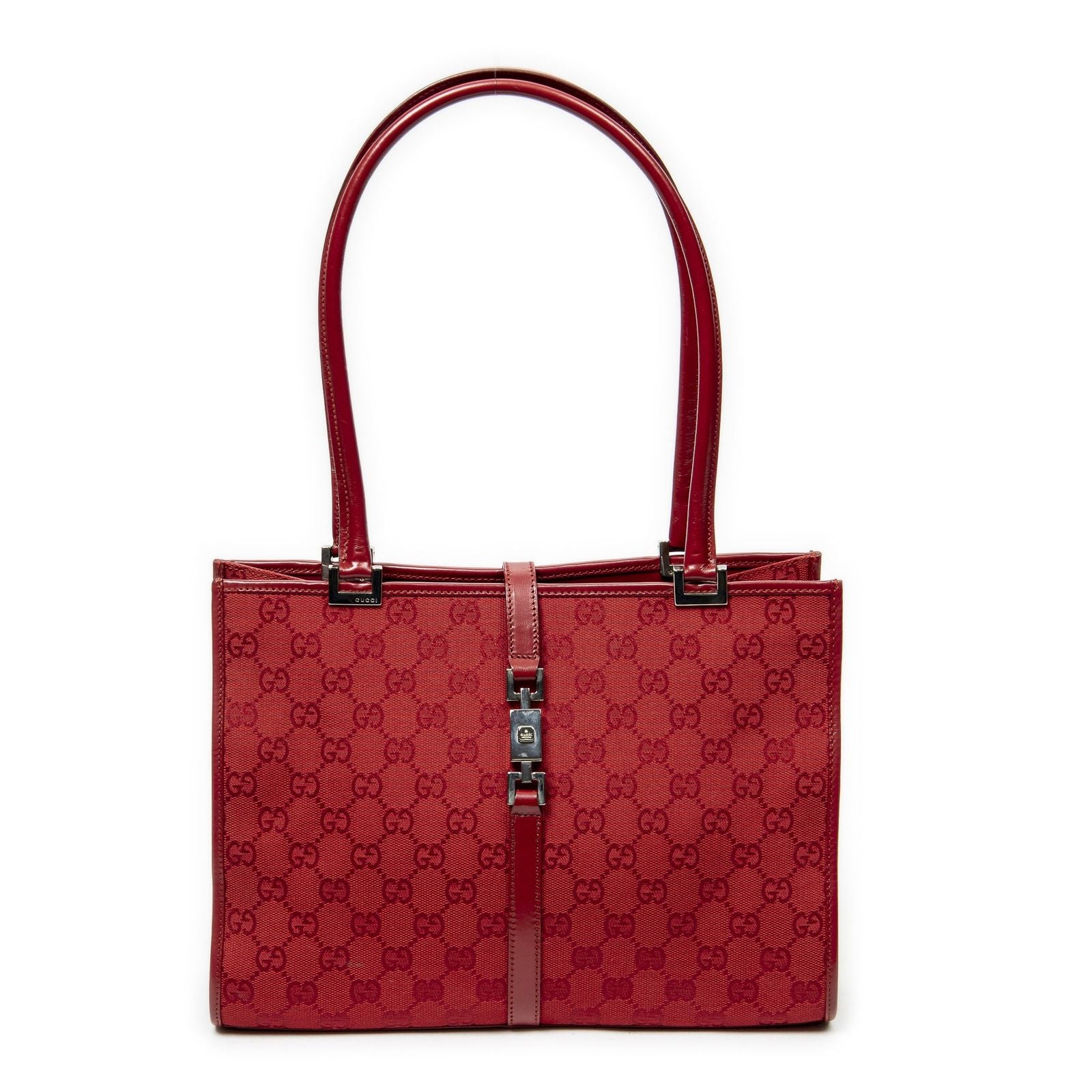 Gucci Square Jackie Tote Red GG Canvas