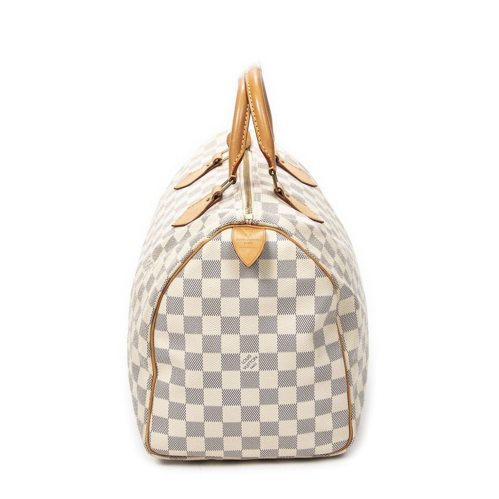 Louis Vuitton Speedy Ivory Damier Azur Handbag — view 4