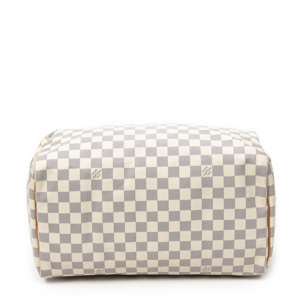 Louis Vuitton Speedy Ivory Damier Azur Handbag — view 6