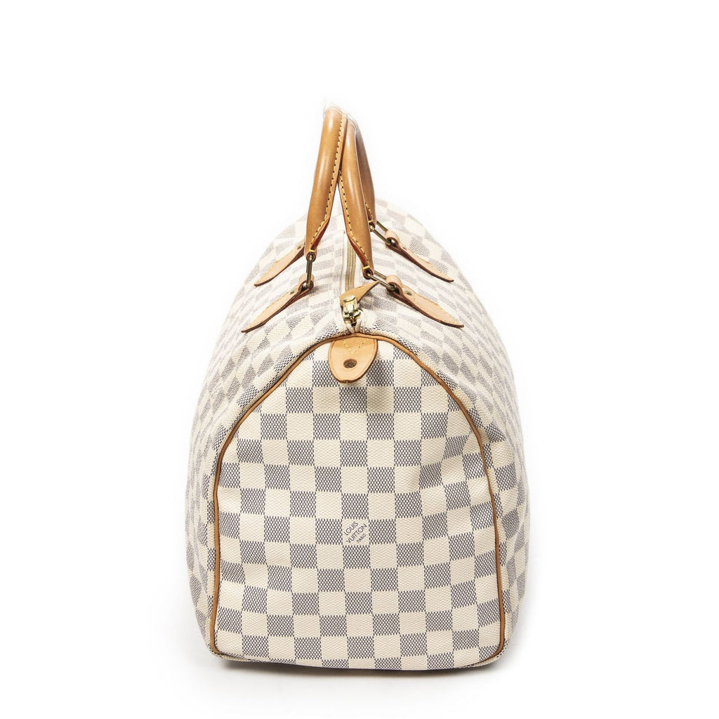 Louis Vuitton Speedy Ivory Damier Azur Handbag — view 3