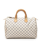 Louis Vuitton Speedy Ivory Damier Azur Handbag — view 5