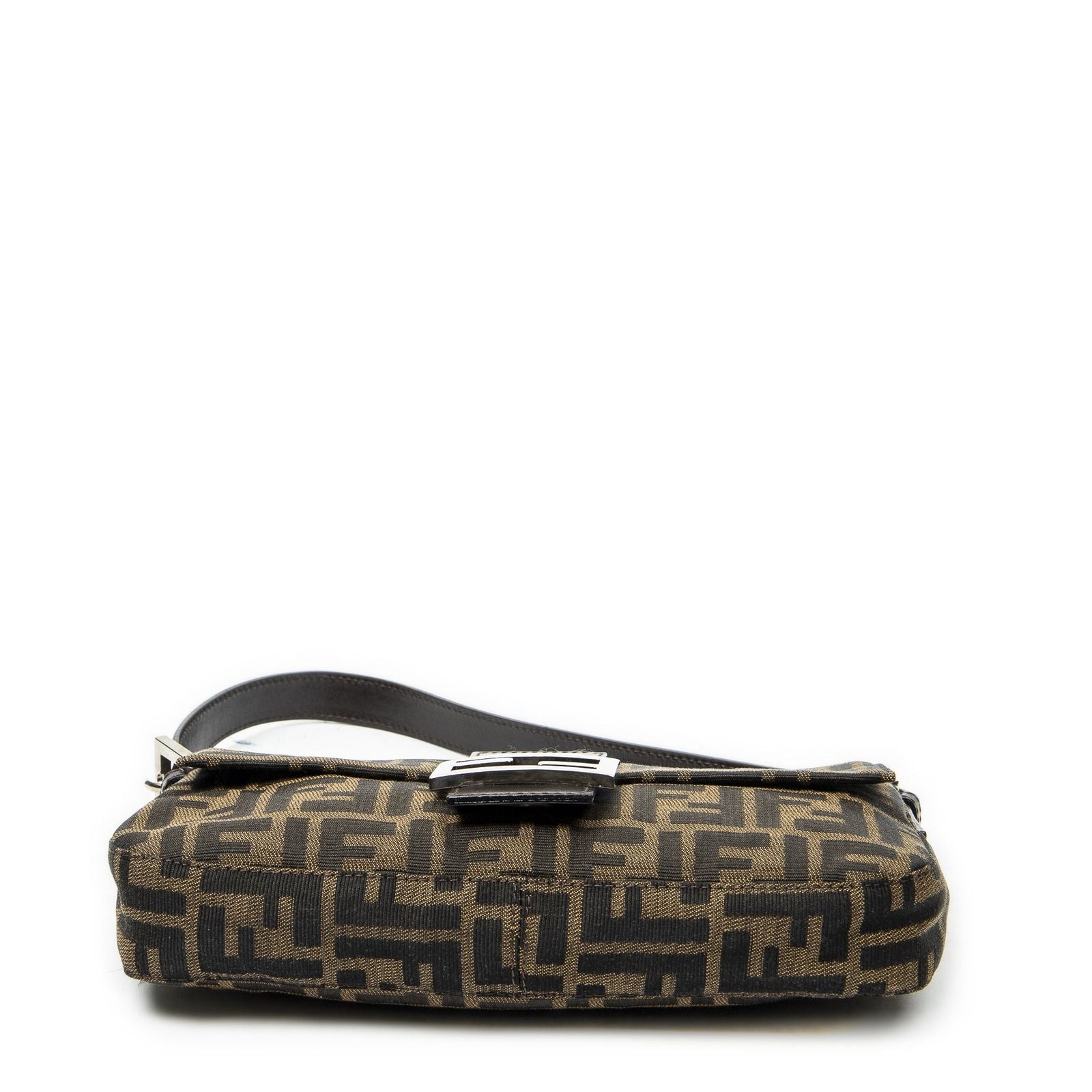 Fendi Baguette Brown Black Zucca Canvas Messenger — view 6