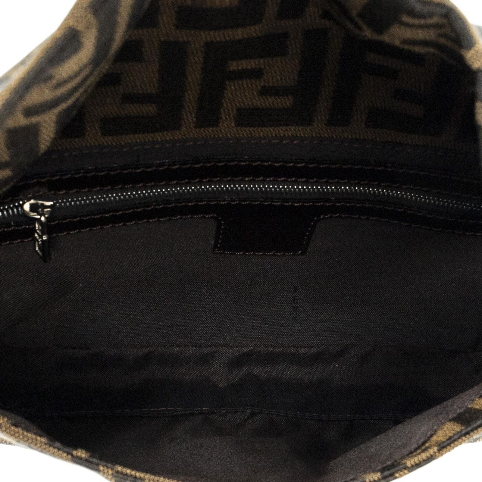 Fendi Baguette Brown Black Zucca Canvas Messenger — view 9